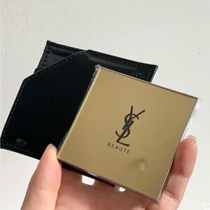 YSL Beauty gold mirror with black case GWP